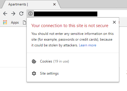 Non-secure website